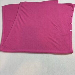 Italian Cashmere Blend Button Scarf Wrap Pink Merino+Silk Coquette Quite Luxe